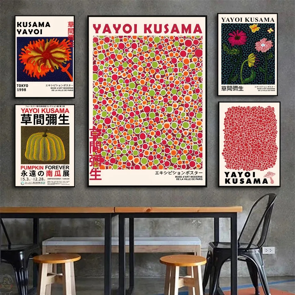 Y-Yayoi Kusama Pumpkin Works Poster Printing Painting Wall Poster Poster Stickers Art Wall Murals Decor Game Room Decor Gifts K