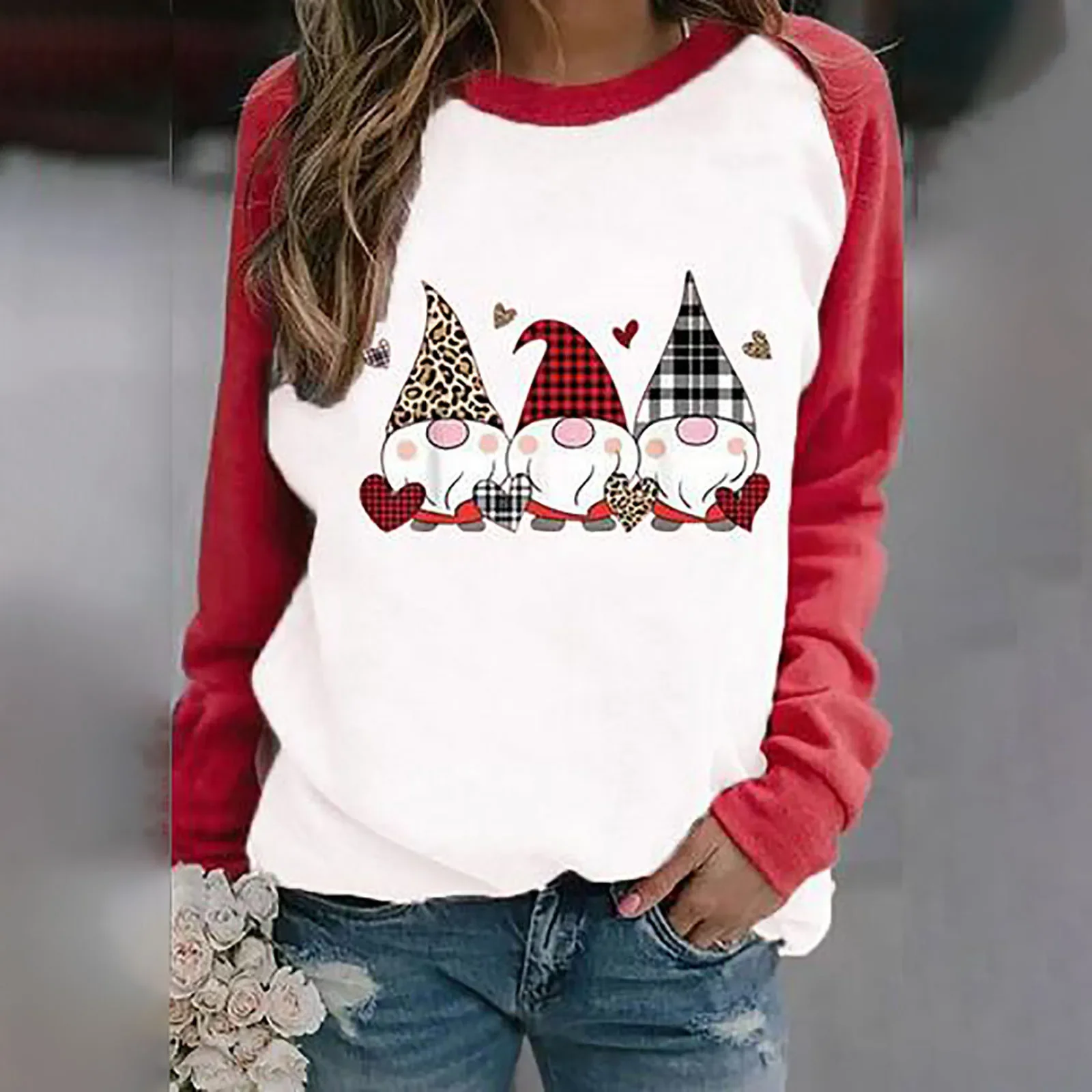 Funny Cute Doll Printing Long Sleeve Christmas Women T Shirt Harajuku Cotton Woman Tshirts Graphic Aesthetic Shirt Female 2023