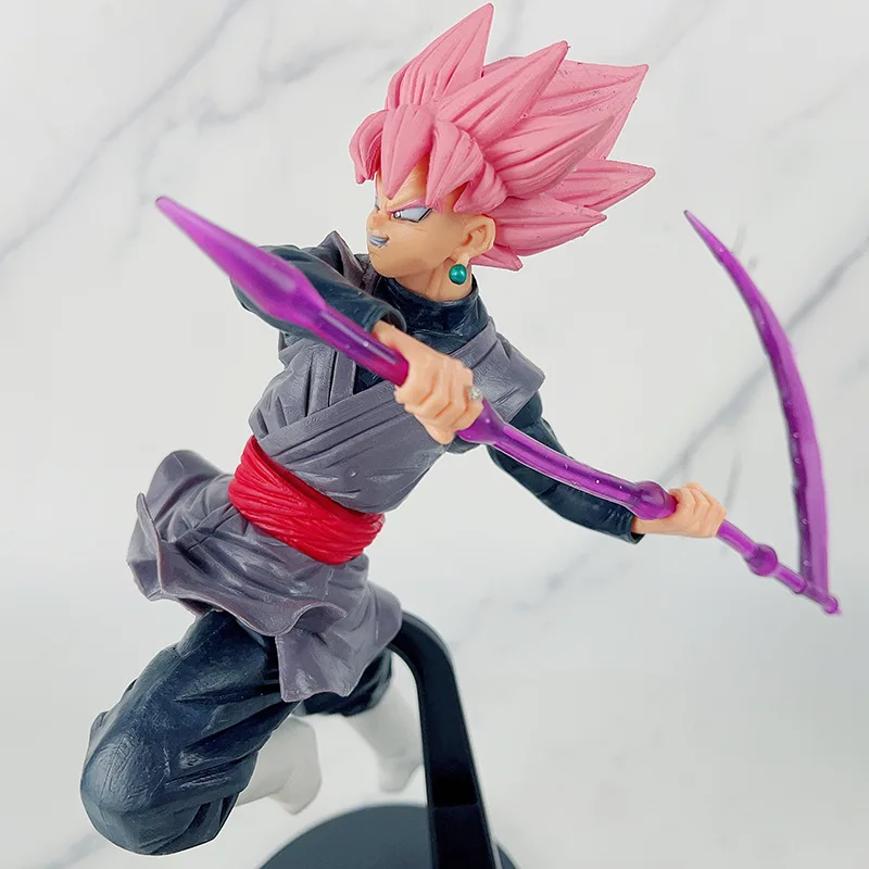 25cm Dragon Ball Z Son Goku Kakarotto Super Saiyan Zamasu Black Goku Purple Hair PVC Action Figures Model Doll Toys Kids Gifts