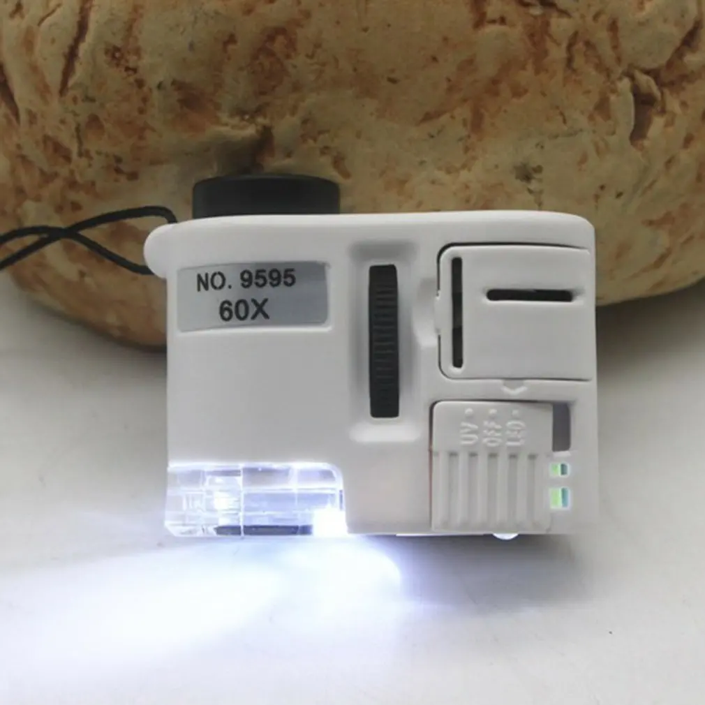 Microscopio tascabile Kit di giocattoli scientifici per bambini 60-120x Mini microscopio portatile educativo con luce a LED giocattolo per bambini all'aperto