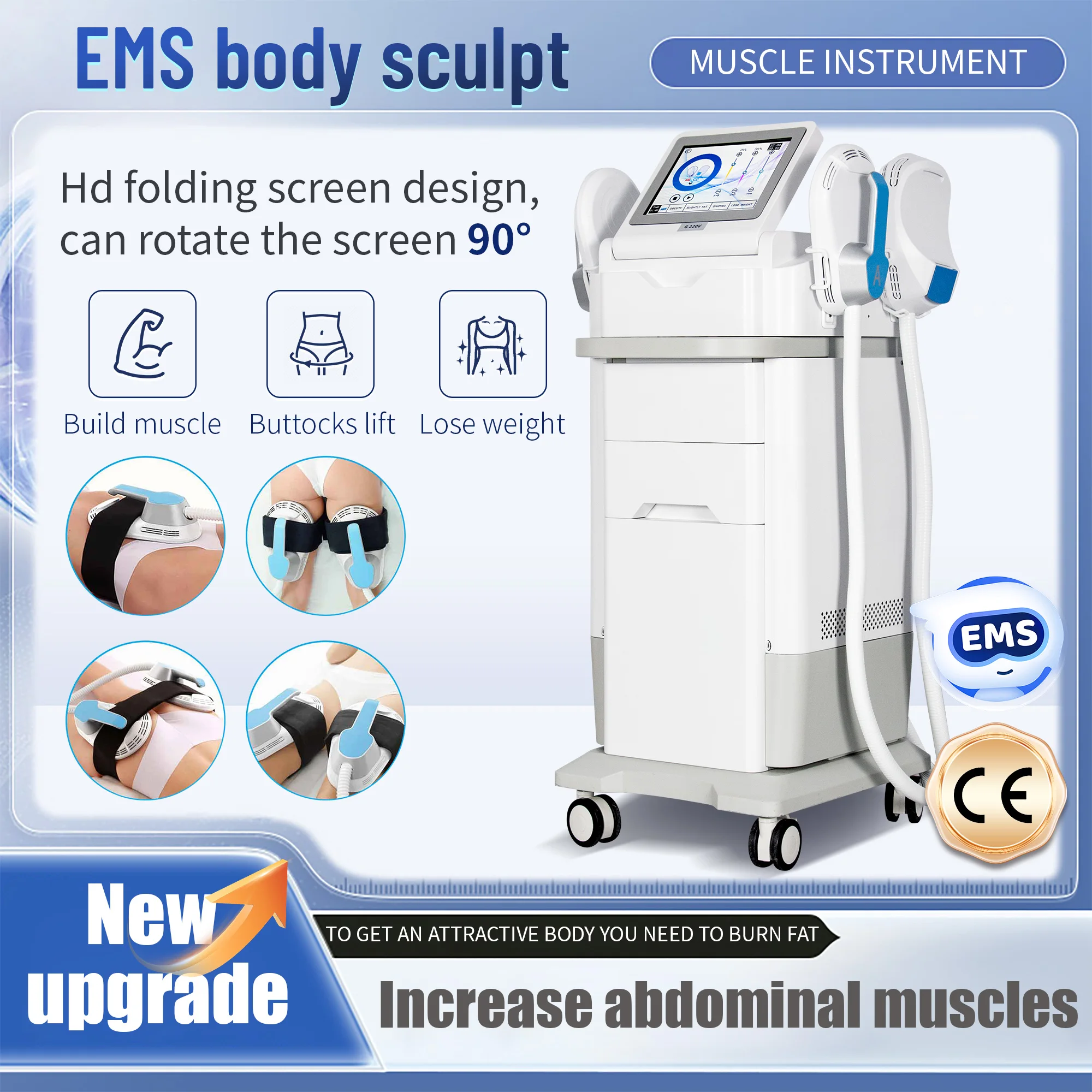 

Портативная машина для коррекции фигуры EMS, 6500 Вт, RF EMS, массажер для коррекции фигуры и похудения, электромагнитная стимуляция мышц для похудения