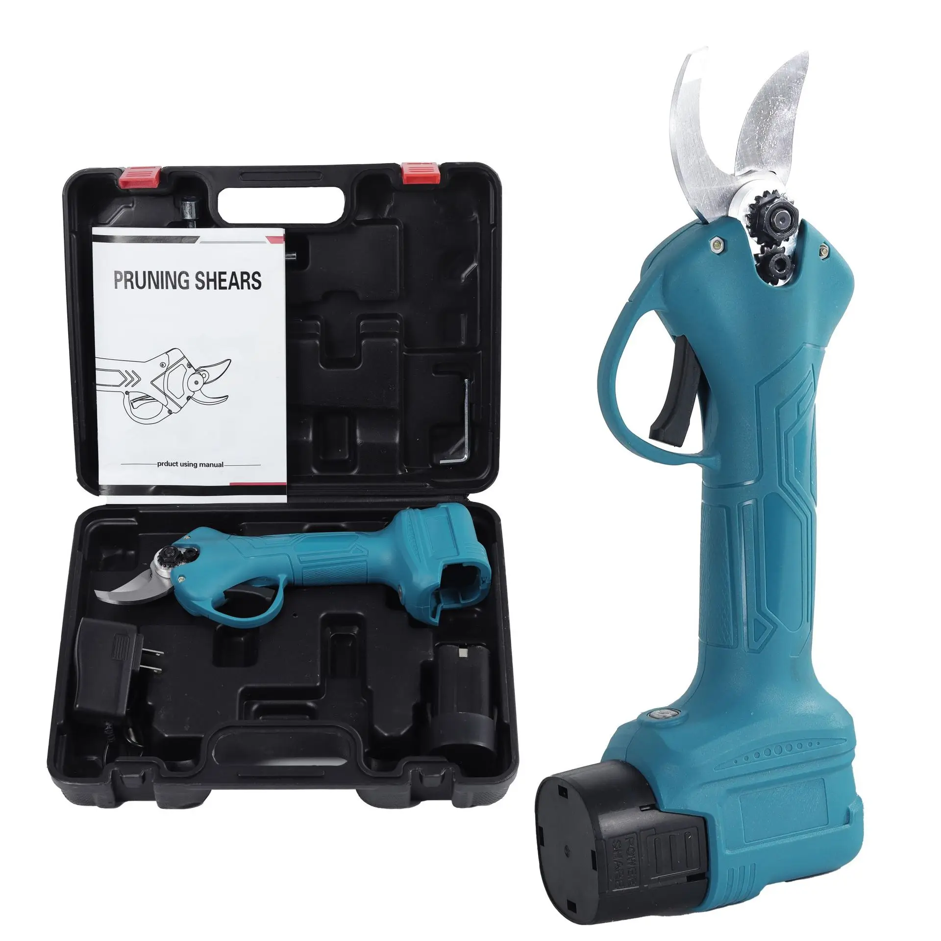 Adjustable 25MM-40MM Brushless Motor Right-Handed Electric Pruning Scissors  Cutting Blade Battery-Powered Pruner Tools Set