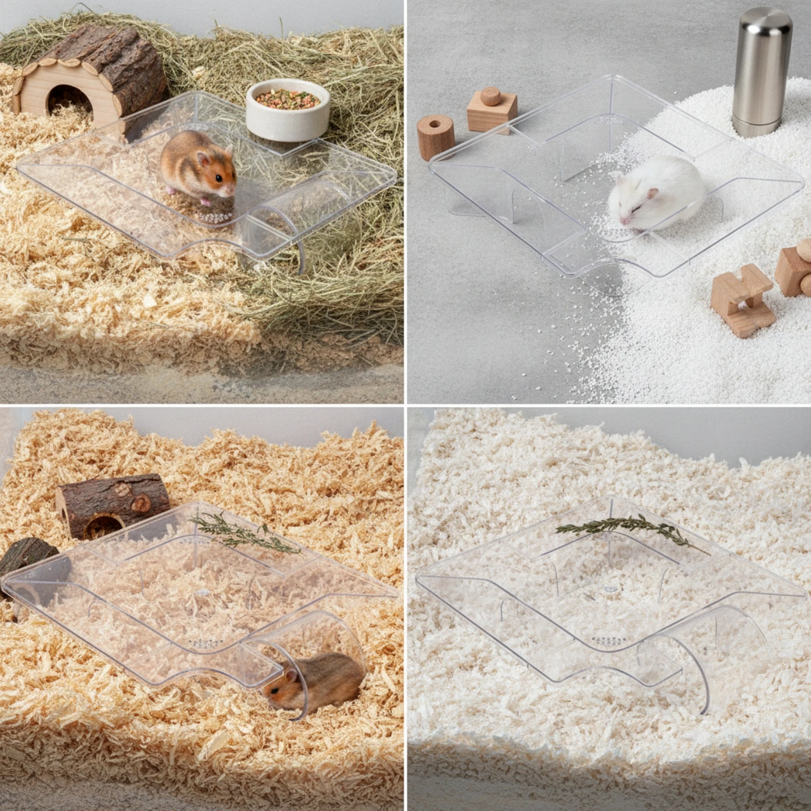 Acrylic Hamster Cage Easy to Assemble Multi-Level Hamster Cage Platform Multi-Level Small Animal Enclosure Modular Slim