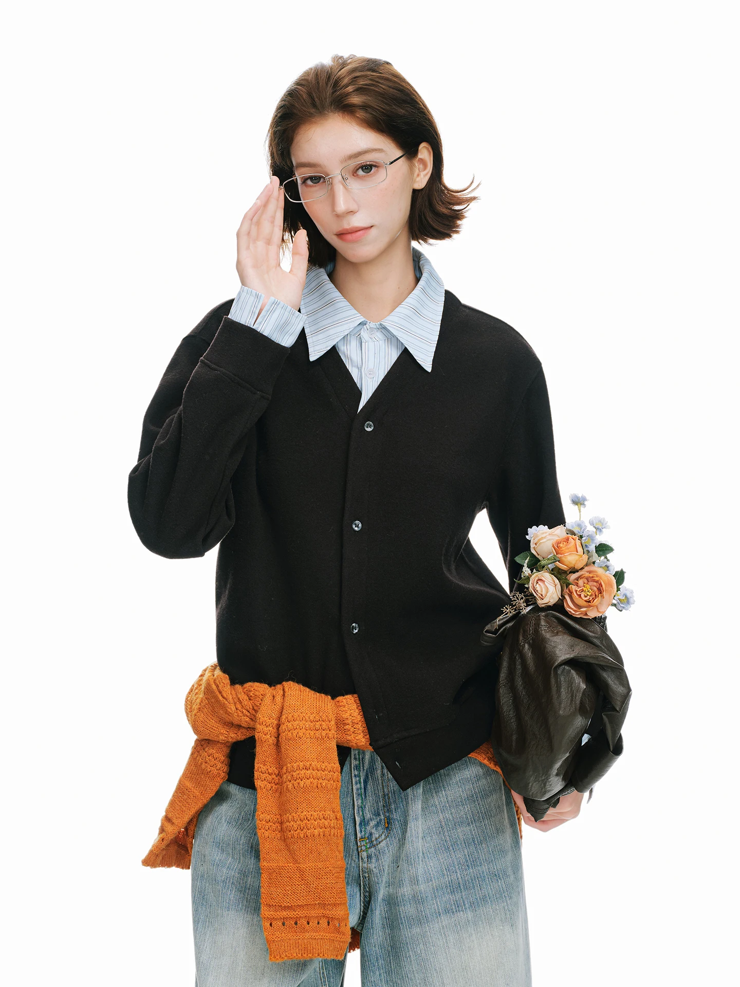 Dream Made Men's Shirt Collar Sweater Coat Couple Style Autumn Winter Loose Fit Long Sleeve Polyester Blend Casual Outerwear