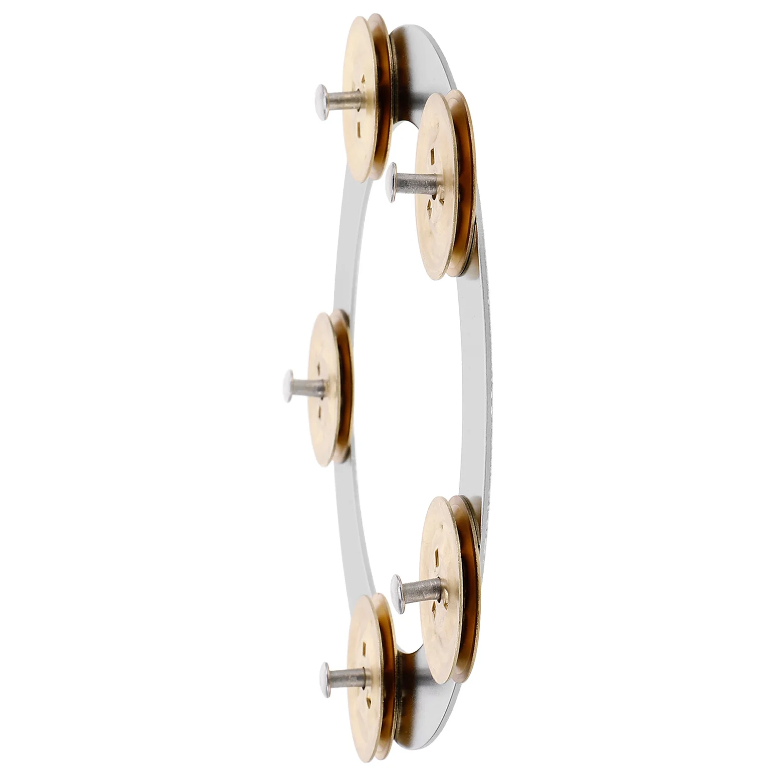

Stainless Steel Cymbal Ching Ring Tambourine Creative Design for Drum Kit Bright Sound Rhythm Enhancer Versatile Use