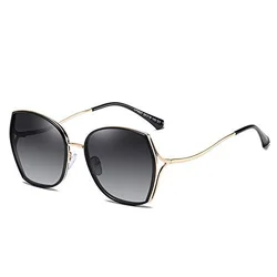 ZENOTTIC Fashion Oversized Polarized Sunglasses Women Geometric Vintage Gradient Shades UV400 Protection Metal Sun Glass