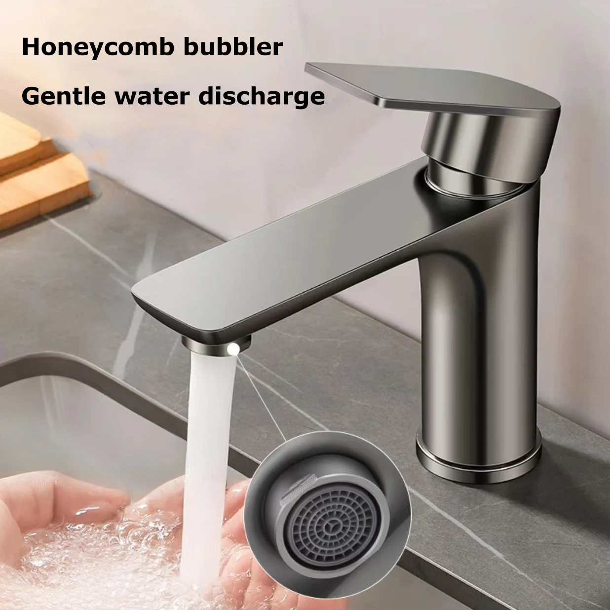 Control Basin Faucet Kitchen Bathroom Wash Basin Universal Stainless Steel Faucet Household Hot and Cold Water Dual