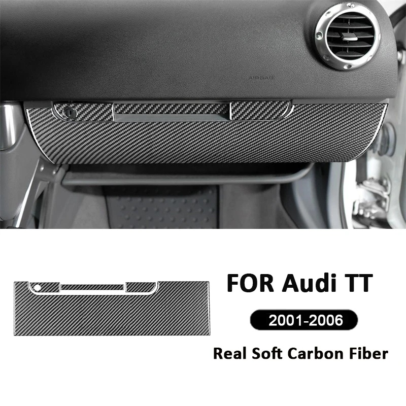 

Carbon Fiber Car Co-Pilot Stotage Box Glove Box Panel Key Lock Pull Handle Cover Trim Decoration Sticker For Audi TT 2001-2006