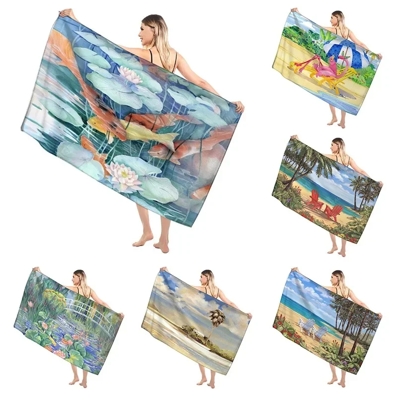 Hawaiian style bathroom adult soft bath towel sauna large beach towel modern fitness towel hotel women's shower quick drying