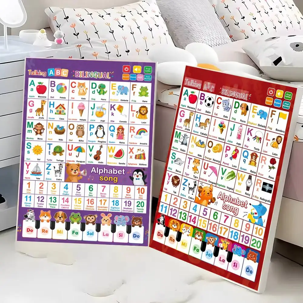 Talking ABC Bilingual For Child Poster Modern Aesthetic Wall Art Print Trendy Bedroom Home Decor Gift