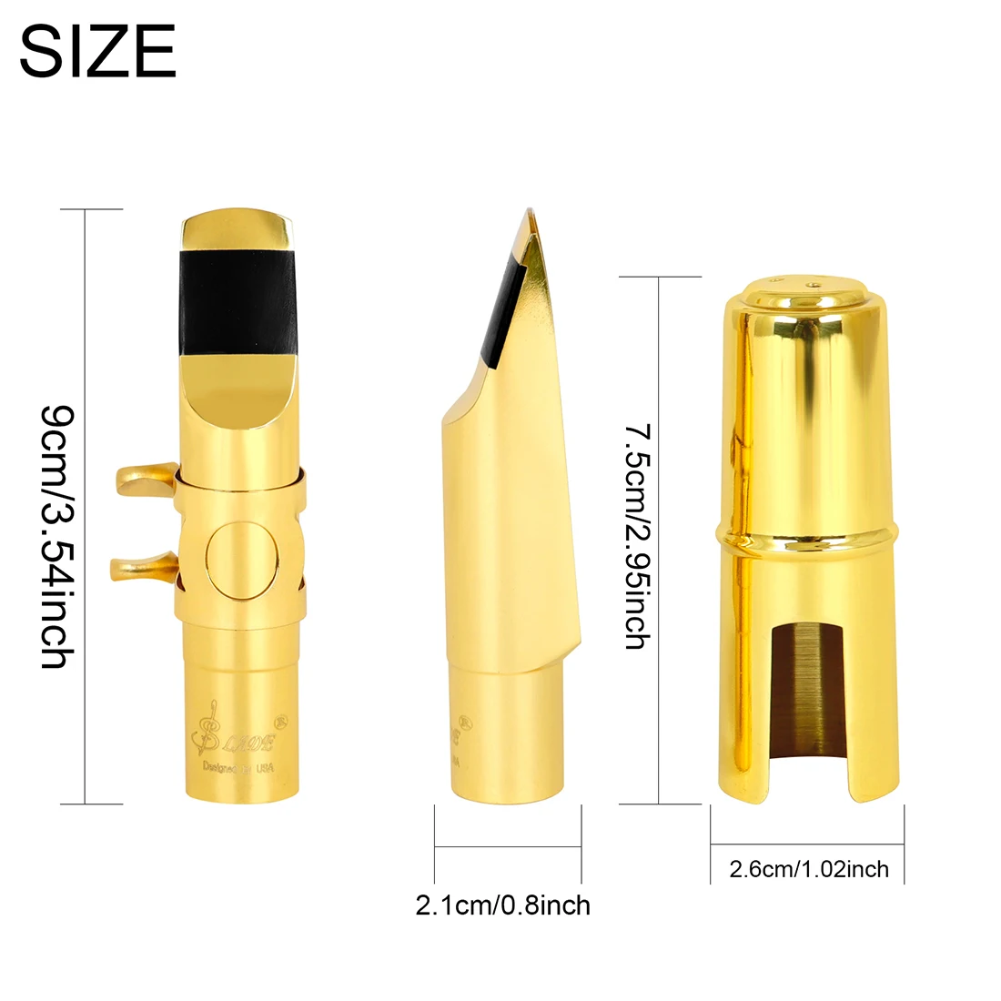 SLADE المهنية تينور سوبرانو ألتو الساكسفون المعادن المعبرة الذهب تصفيح ساكس الفم قطع ملحقات حجم 5 ساكس الملحقات #5