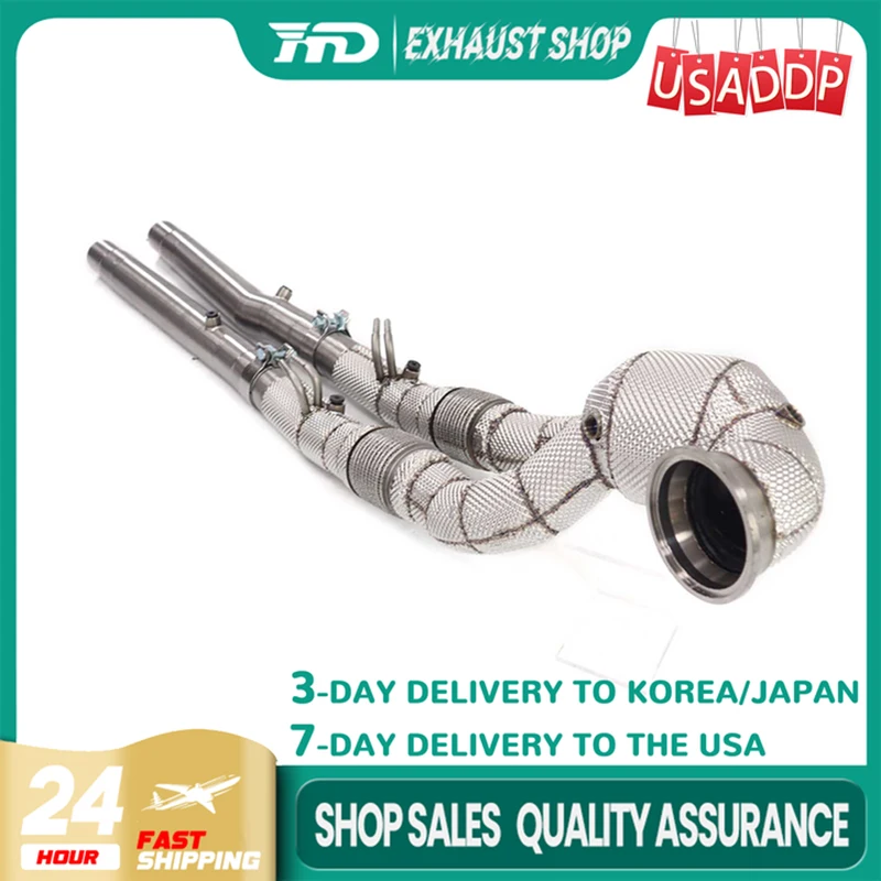 

HMD Downpipe Exhaust for AUDI RS3 2.5T 8Y 24+ SS304 Heat Shield Non-destructive Resonant Tube in stock 3-7 days Delivery