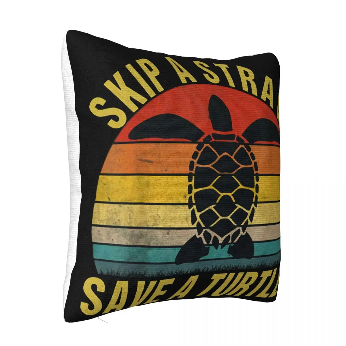 Cross Straw Save Turtle Vintage Mens Retro Cotton Halloween Best Selling Comical Middle Aged Pillow Case