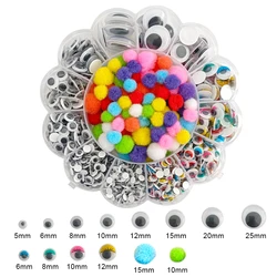 255/930pcs Colorful Self-adhesive Wobbly Googly Eyes for DIY Scrapbooking Crafts Supplies Dolls Accessories Eyes Handmade Toys