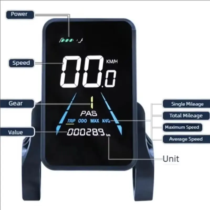 AU05 - 전기 코드 테이블 전기 LCD 디스플레이 계기판 NC-81F 전기 산악 자전거 개조