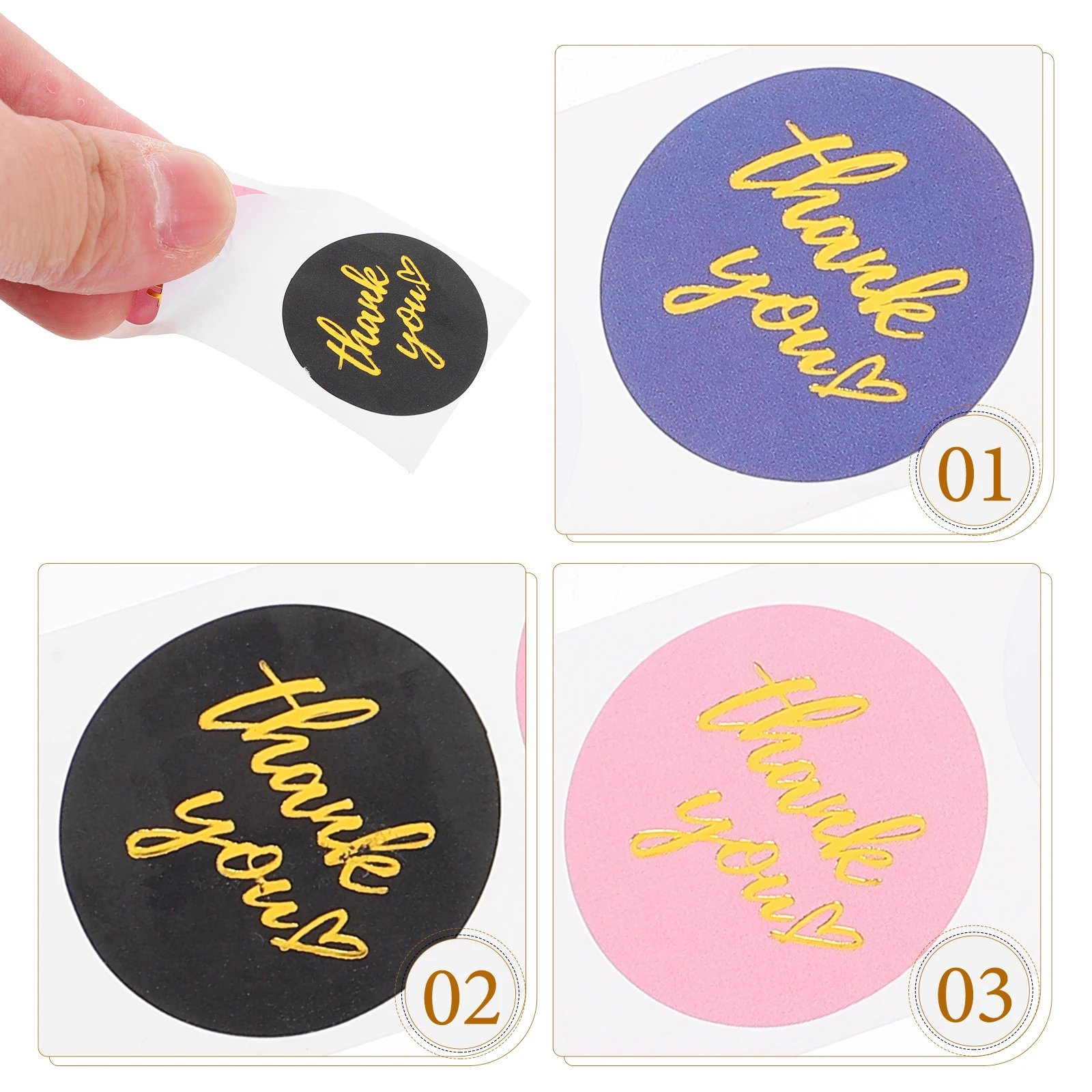 

1 Roll Thank You Label Stickers Round Sealing Decorative Decals Gift Packaging Food Bag Sealing Stickers Self-Adhesive Wrap