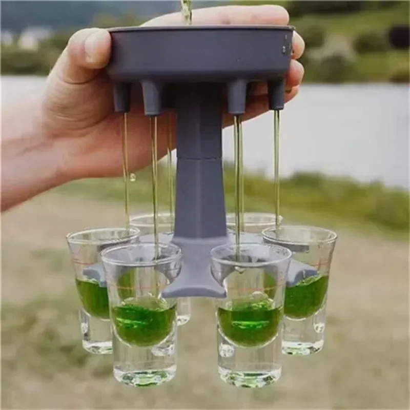 6 Shot Glass Dispenser Holder Party Supplies Bar Accessories Drinking Game Liquor Beer Drink Dispenser