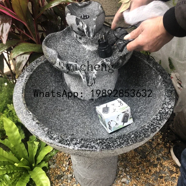 x1 Courtyard Water Landscape Garden Small Stone Sculpture Fountain Fish Pond Living Room Water Decoration