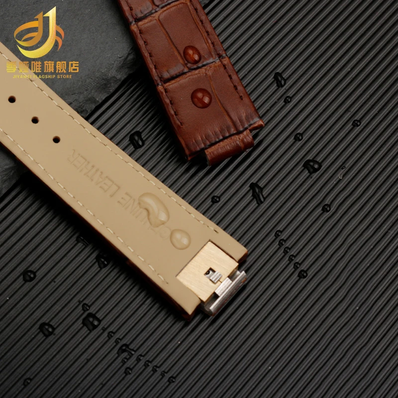 For LV Leather Watch Chain Metal Quick Detachable Convex 21x12mm Louis Vuitton TAMBOUR HORIZON Cowhide Steel Endlink Watch Strap