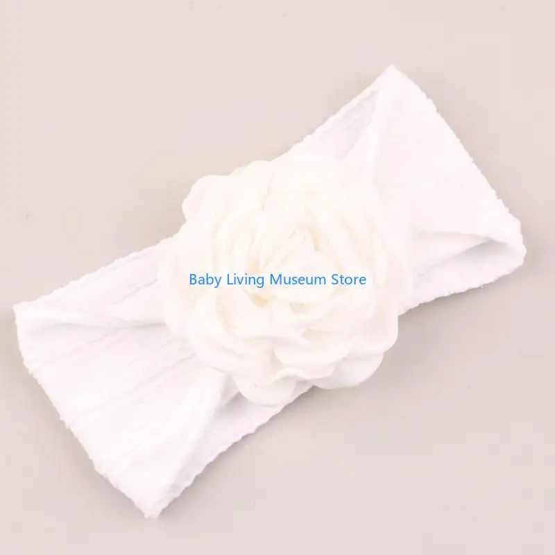 

P31C Breathable Nylon Baby Headband Sweet Flower Charm Hair Band Elastic