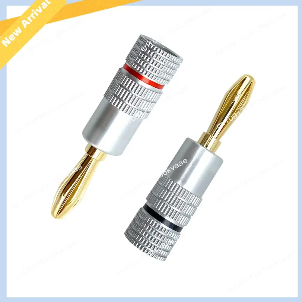 

M01K 1Set Banana Connector 24K Gold-Plated 4.5MM With Screw Lock For Audio Jack Speaker Plugs Black+Silver