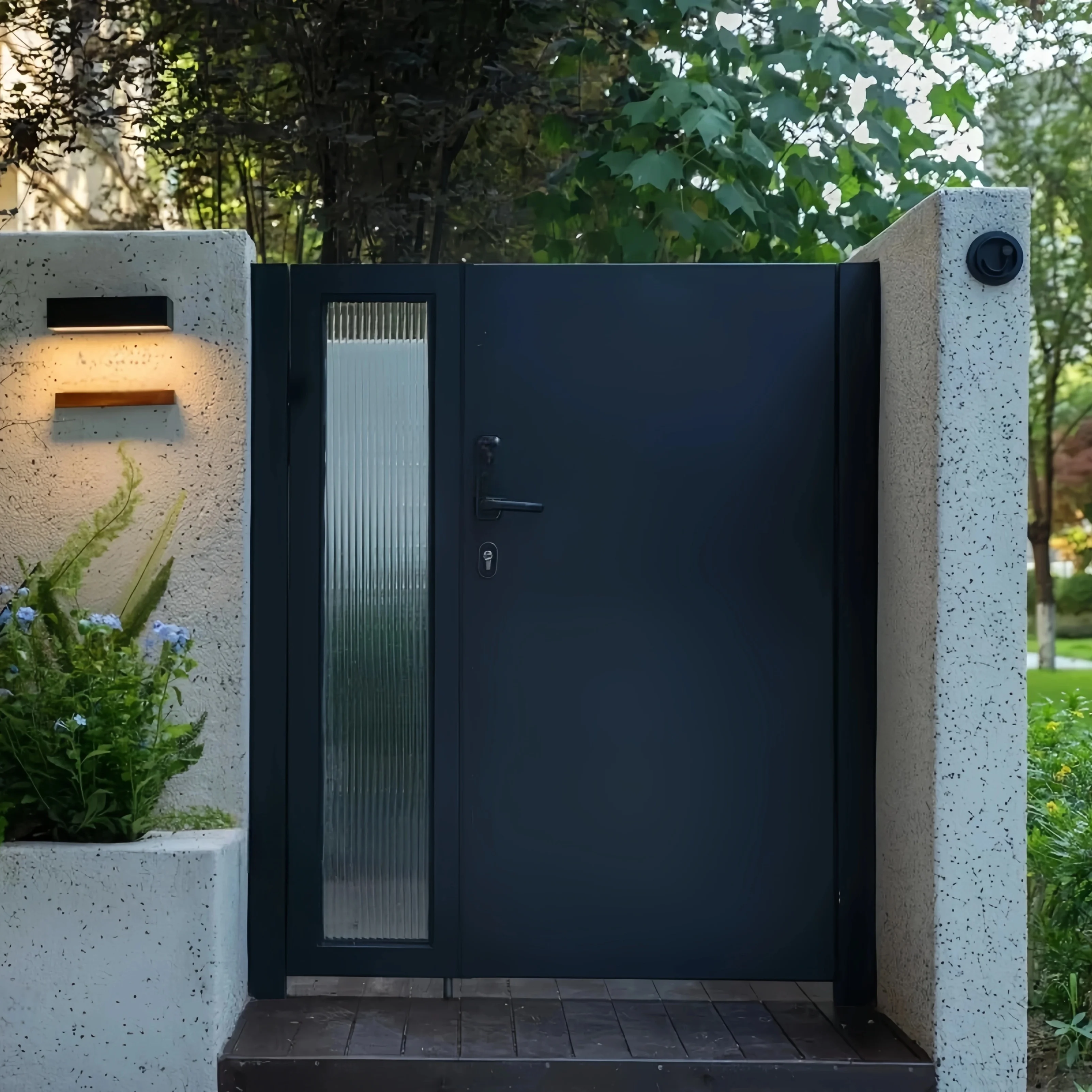 *& Heavy Duty Aluminum Access Gate Outdoor Villa Entrance Door Rust Resistant Weatherproof Modern Durable Secure Structure