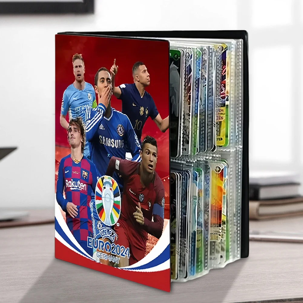 Soccer Star Player Card Box Album 240Pcs Football Star Card Book Soccer Card Binder Soccer Sports Trading Card Holder Album