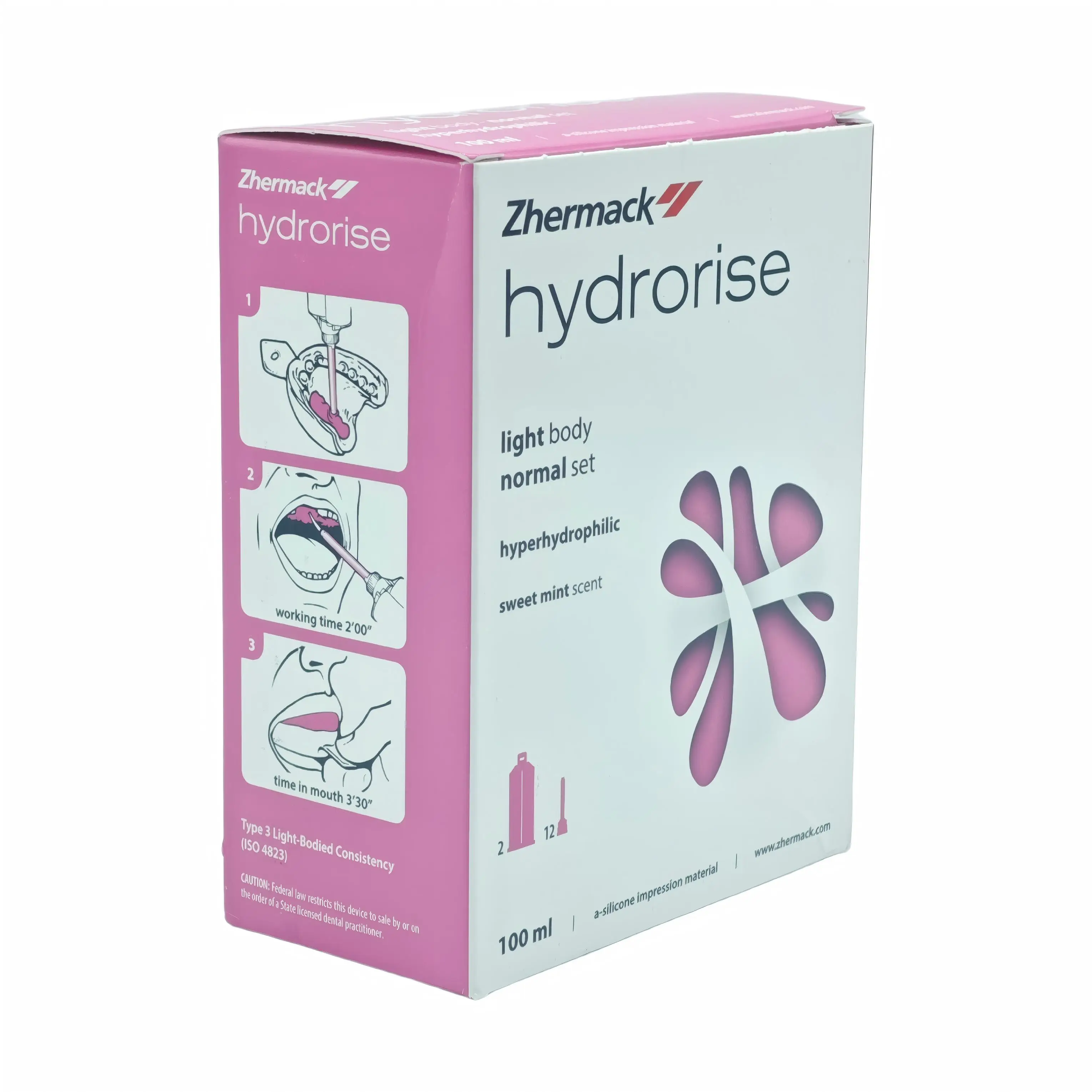 Dental Impression Material Zhermack Hydrorise Light Body Normal Set Addition Silicone High Detail Reproduction Sweet MintFlavour