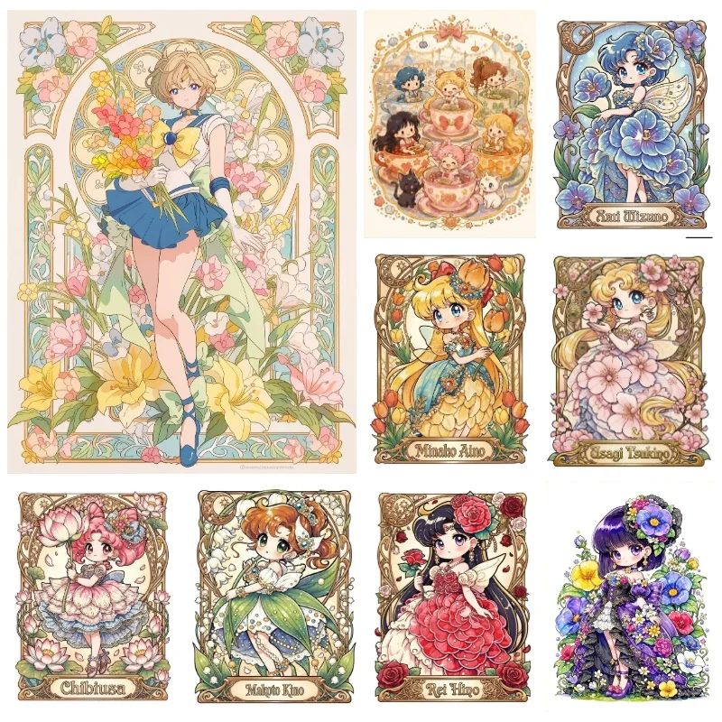Diamond Painting Animal Pretty Soldier Sailor Moon Diamond Mosaic Handmade Art Exquisite Creative Gift Home Decorati