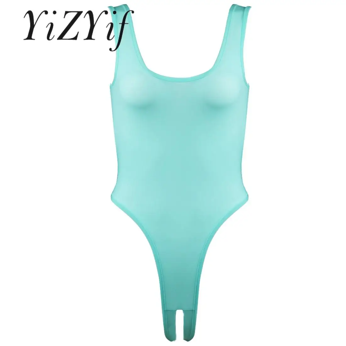 Women Mesh Stretch Underwear Lingerie Night Crotchless Swimsuit High Cut Thong Leotard Bodysuit Pole Dancing Bodysuit Teddies