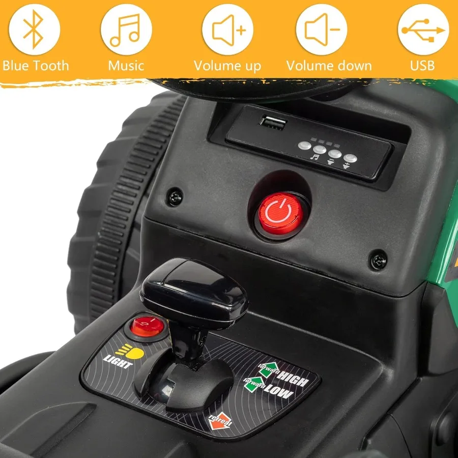 Ride on Tractor with Remote Control 25W Motors Electric Tractor with Trailer for Toddler 12V Battery Powered Ride on car Toy fo