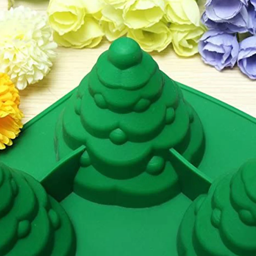 

1 pc Christmas Tree Cake Green Silicone Diy Baking Tool Non-Stick For Candy Chocolate Fondant Jelly Dessert Christmas Gift