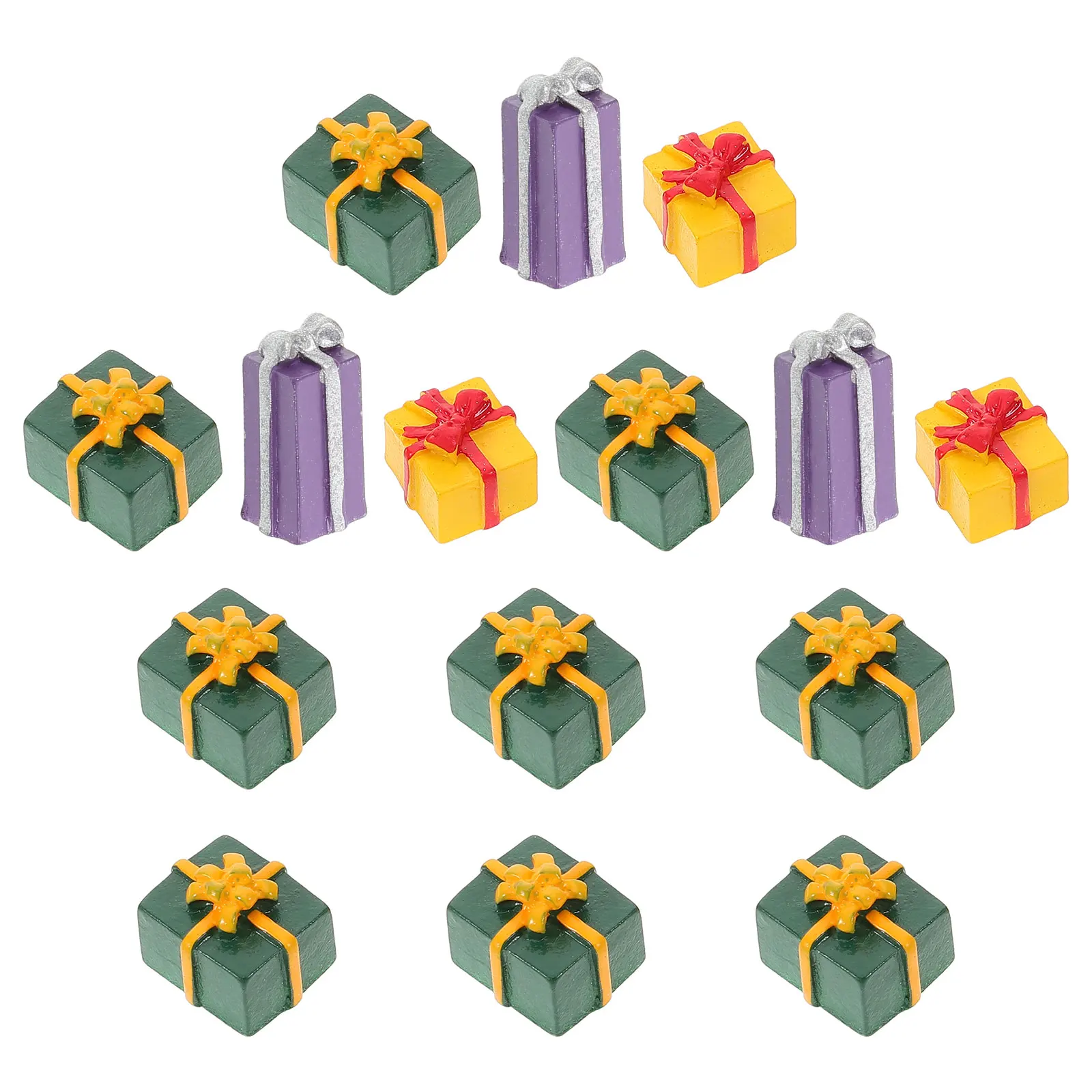 

15Pcs Resin Ornament Parts Christmas Gift Box DIY Materials Mobile Decoration Clothing Accessory Home Festive Decor Craft