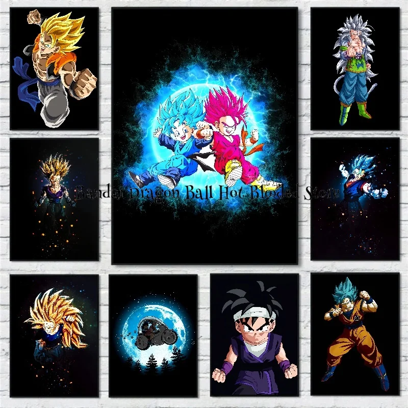 Canvas Painting Japanese Anime Dragon Ball Goku Poster Prints Mural Birthday Gifts Pictures Wall Art LivingRoom Anime Home Decor