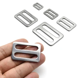 1Piece Stainless Steel Tri-Glide Buckle Strap Adjuster Full Slider Square Ring Buclke for Bag Belt Webbing Parts Accessories