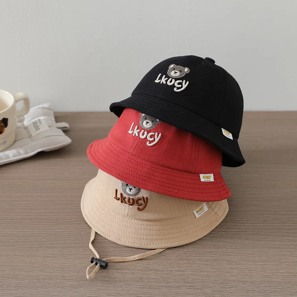 

Милая детская панама с мультяшным принтом и вышивкой, хлопковая, однотонная, с защитой от солнца, для мальчиков и девочек, для малышей и младенцев, для улицы