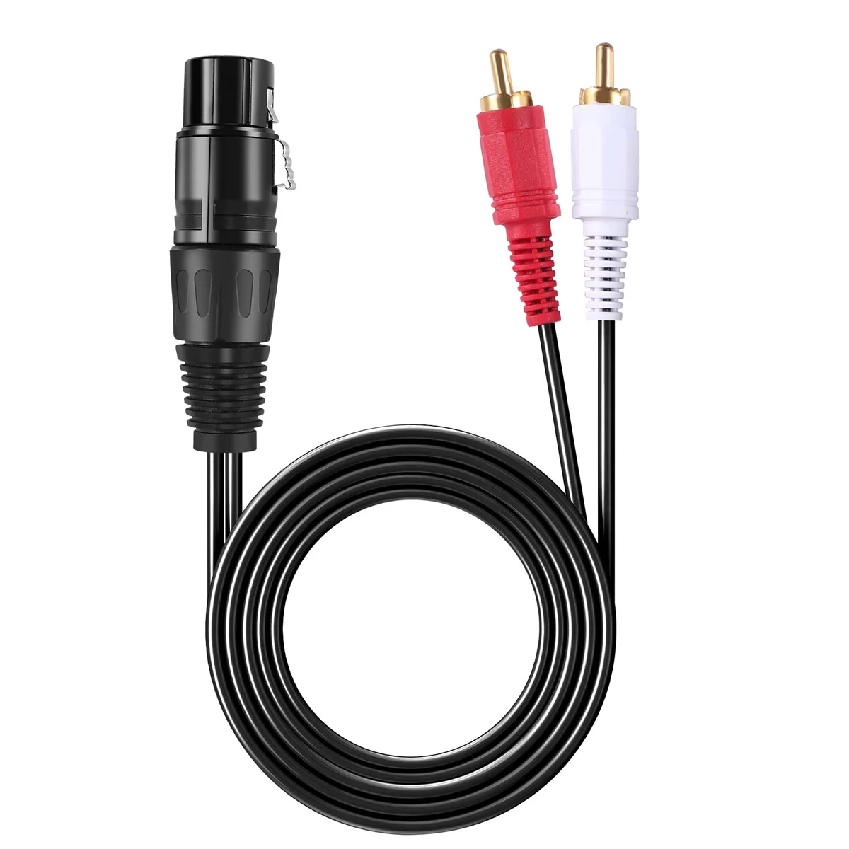 

ABUO1.5m/ 5ft Stereo Audio Splitter Patch Y Cable Cord 1 XLR Female to 2 RCA Male Plug