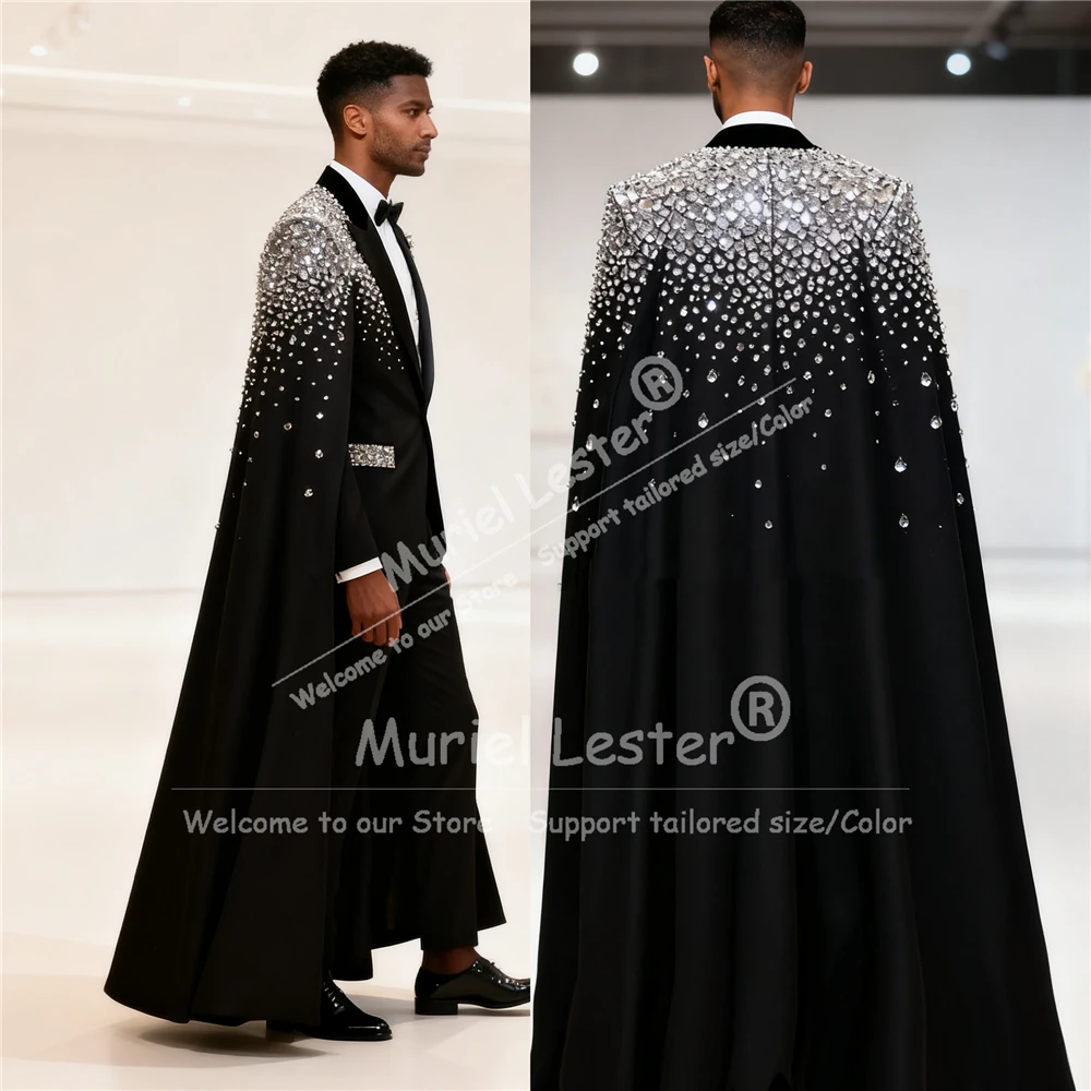 Luxury Pearls Mother Of Bride Dress 2 Pieces Suits Women For Wedding Guest Customized Single Breasted Prom Blazers Lady Attire