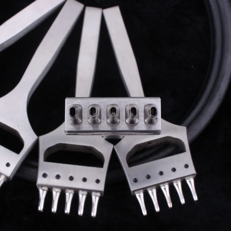 Strap Flat Punching 6.5 Spacing 5-hole Strap Punching Tool, Multi-specification Handmade Leather Goods DIY Tools