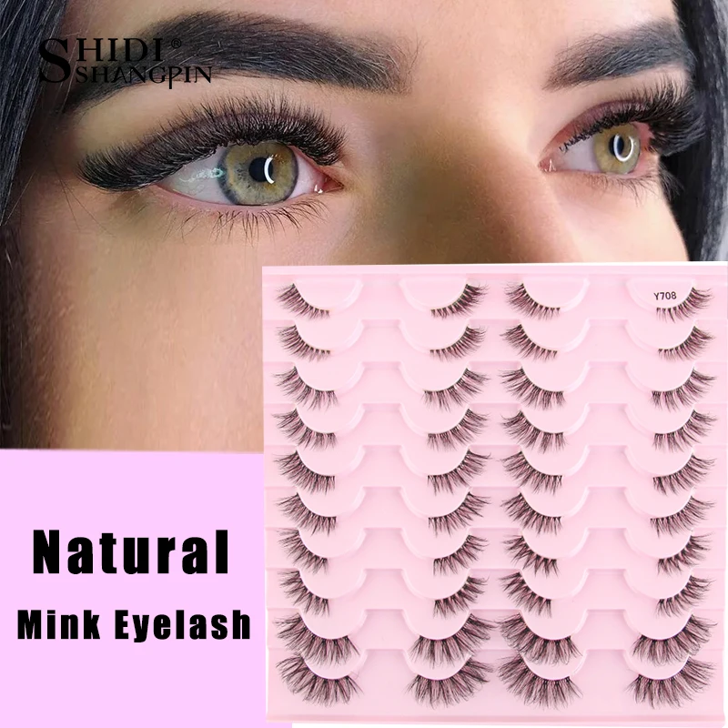 SHIDISHANGPIN Half Fake Eyelashes 5/10/20 Half Lashes Natural Cat Eye Lashes Makeup Tool Extension Fluffy Faux Cils maquiagem