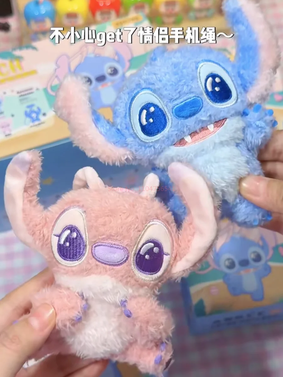 Disney Stitch Plush Surprise ตุ๊กตาอินเทรนด์กล่องตาบอดการ์ตูนของขวัญเชือกโทรศัพท์อะนิเมะอุปกรณ์ต่อพ่วงเด็กอินเทรนด์กล่องตาบอดของเล่น