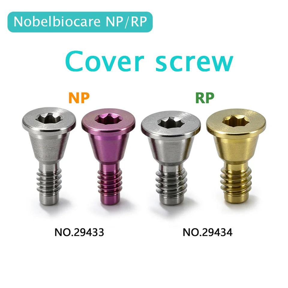 10 Pcs / Set Titanium Cover Screw Compatible with Nobel Biocare NP RP Implant System Abutment Accessories Lab Hardware Parts