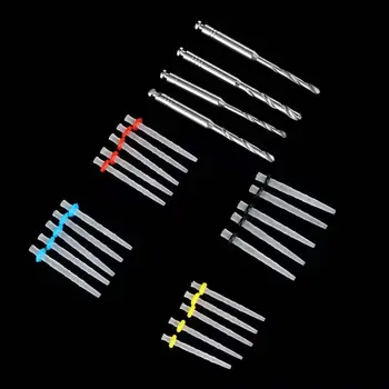 GULPOOE Dental Fiber Pile 20 stolpar + 4 borrar Dentalprodukter Fiber Pile Fiberstolpeborr Skruvgänga Kvarts Blandad storlek Kit 8 best sales Dental fibre post - №1