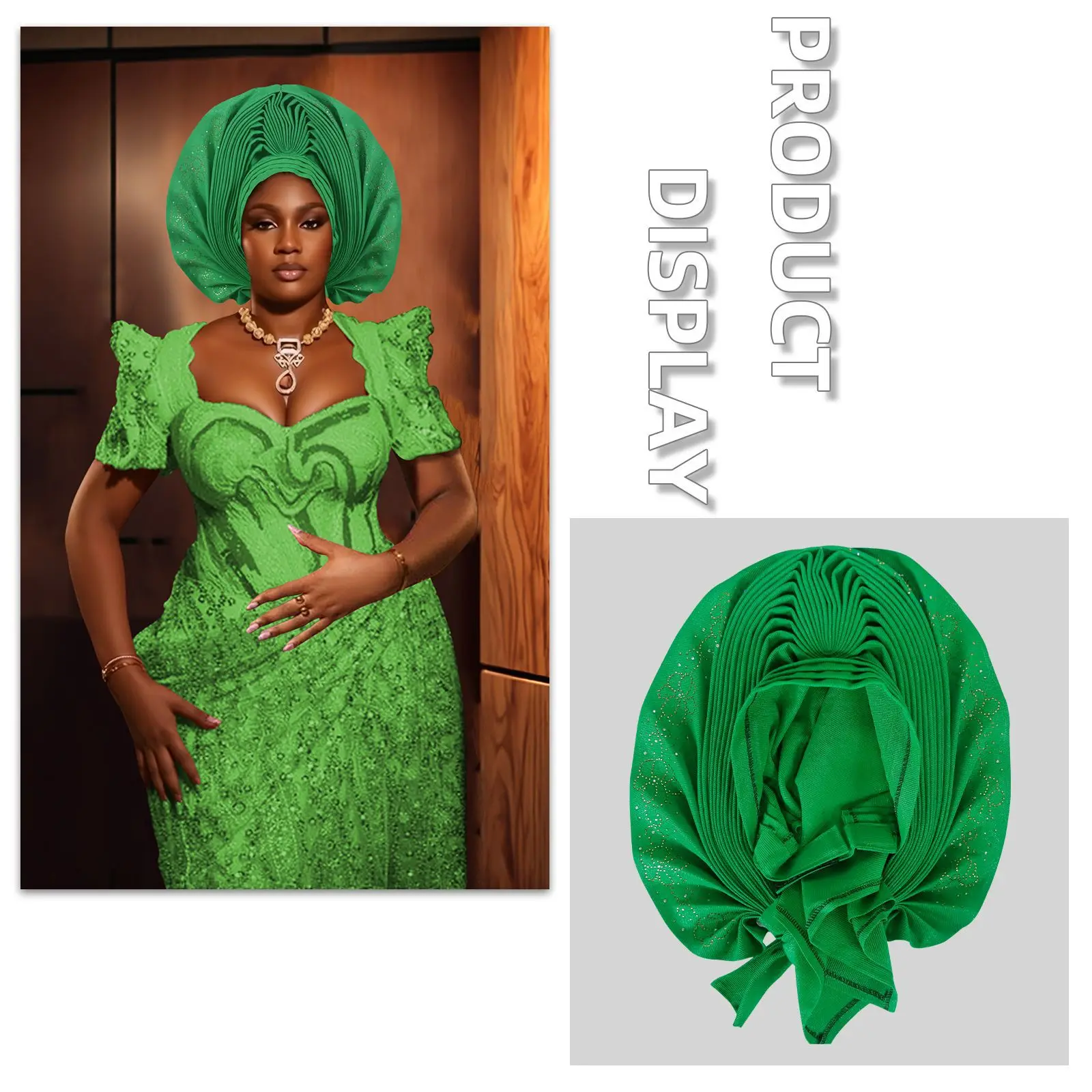 

Already Made Diamonds Turban Cap for Women African Auto Gele Headties Nigeria Wedding Headgear Hijab Bonnet Head Wrap Headscarf