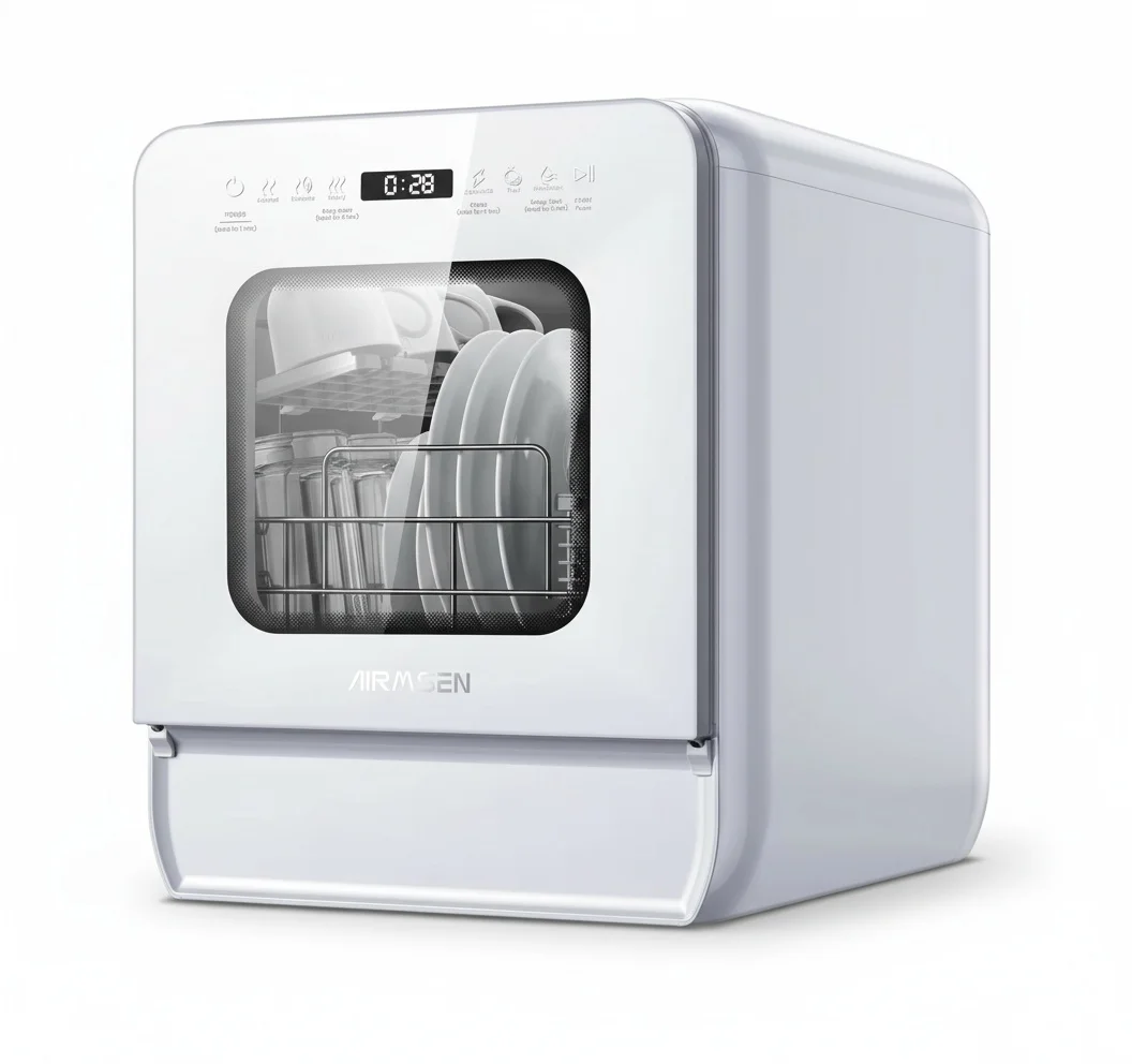 

Умная настольная посудомоечная машина, компактная посудомоечная машина с сенсорным экраном, портативная электрическая посудомоечная машина для быстрой мойки для домашней кухни