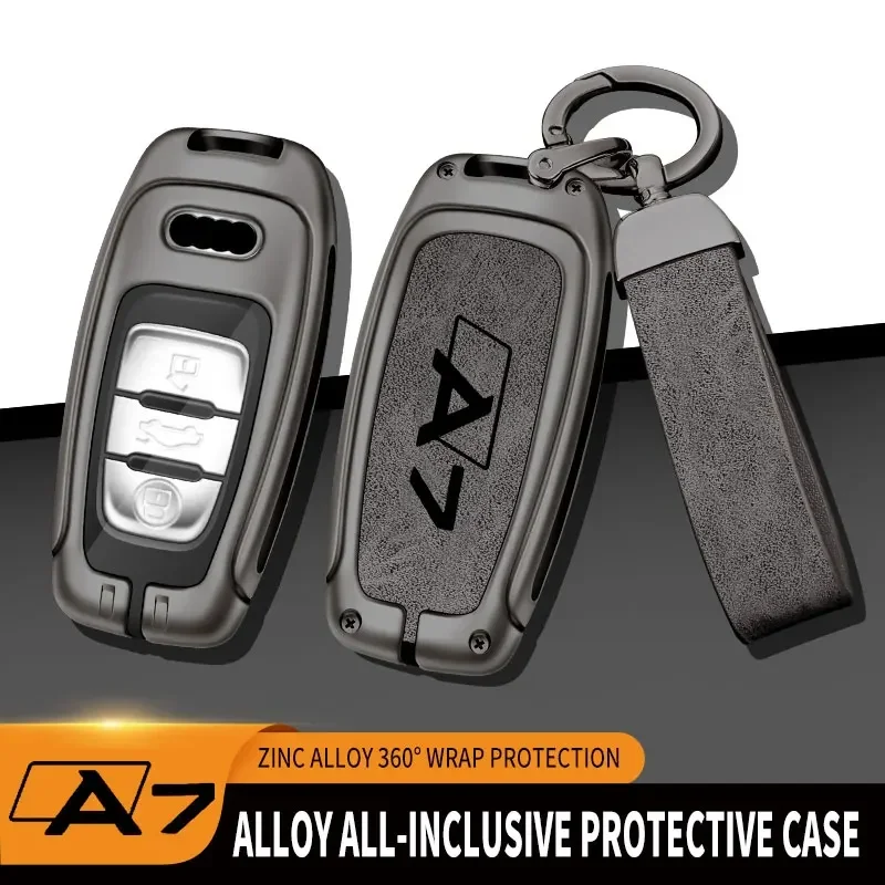 Zinc Alloy Car Key Case Cover For Audi A7 Remote Control Protector For Audi Full Series A7 A4 A6 Q5 A5 Car Key Shell Accessories