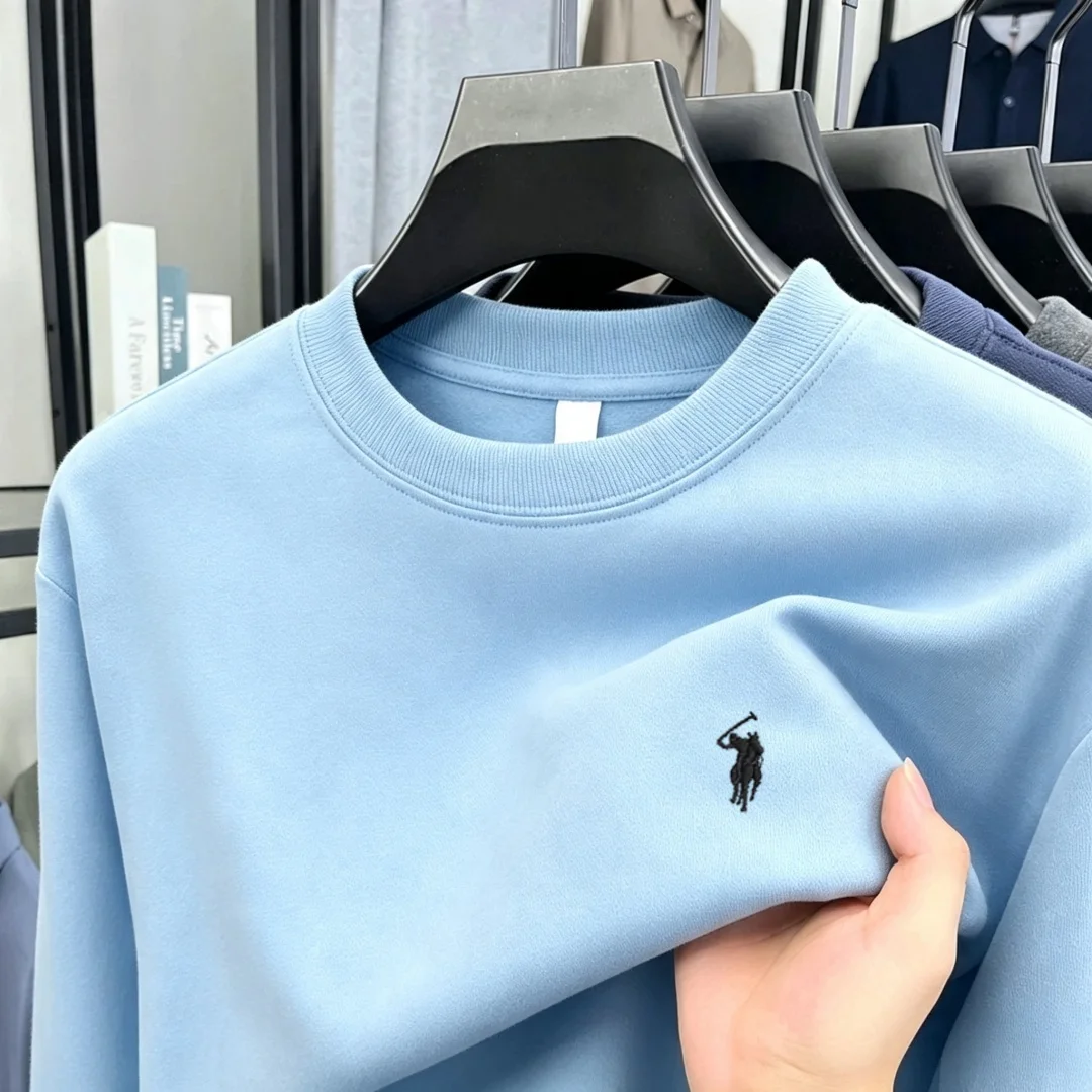 100% pure cotton high-end brand men's long sleeve polo shirt autumn winter fashionable luxury embroidery golf top casual T-shirt view 5