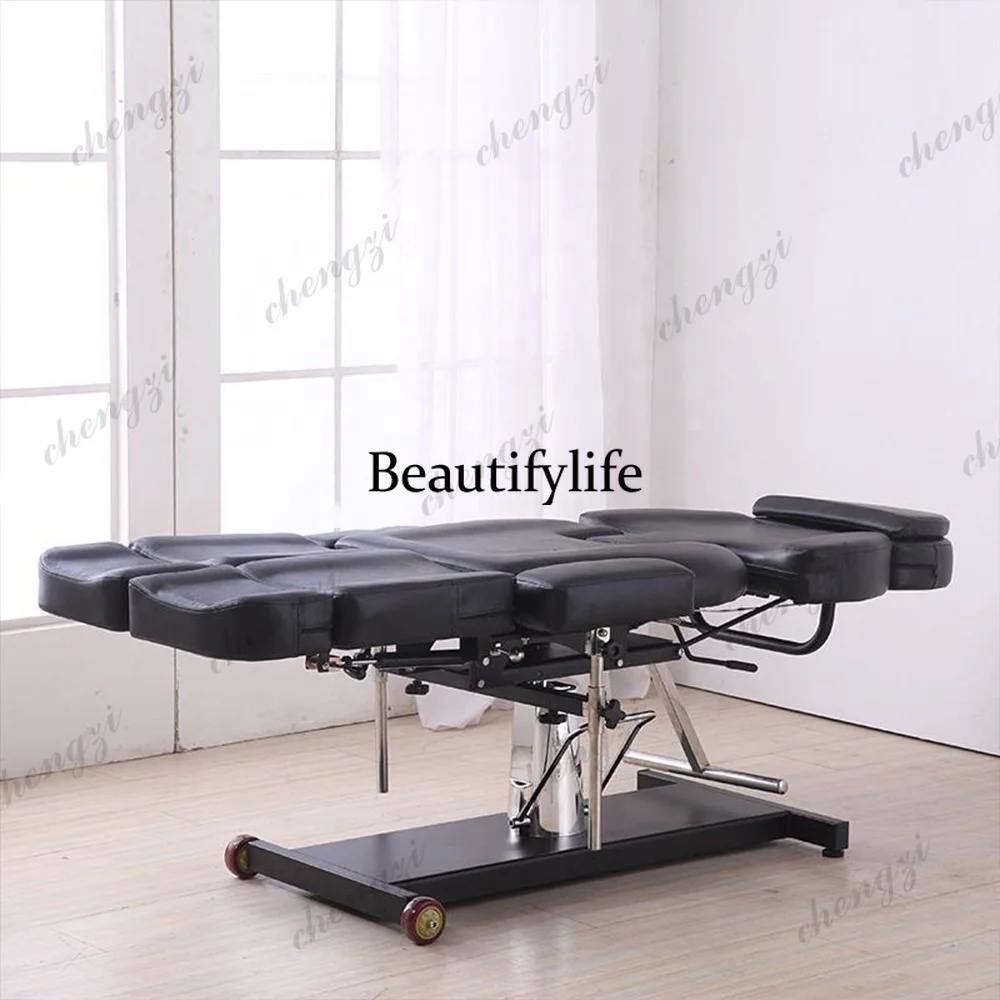 K182  Classic European Style Heavy Hydraulic Pump Tattoo Chair Spa Bed  Foldable Massage Tattoo Bed