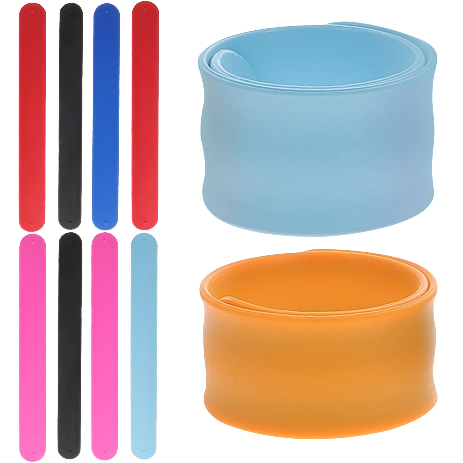

10 Pcs Silicone Bracelet Slap Bracelets for Reflection Children Snap Bands Kids Silica Favors Boys Wrist