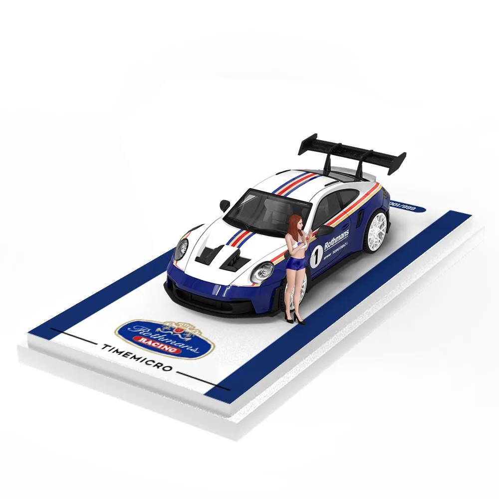 TimeMicro&ModernArt 1:64 992 GT3 RS Rothmans/SAN Marino blue/Starry sky Blue  painting simulation alloy car model